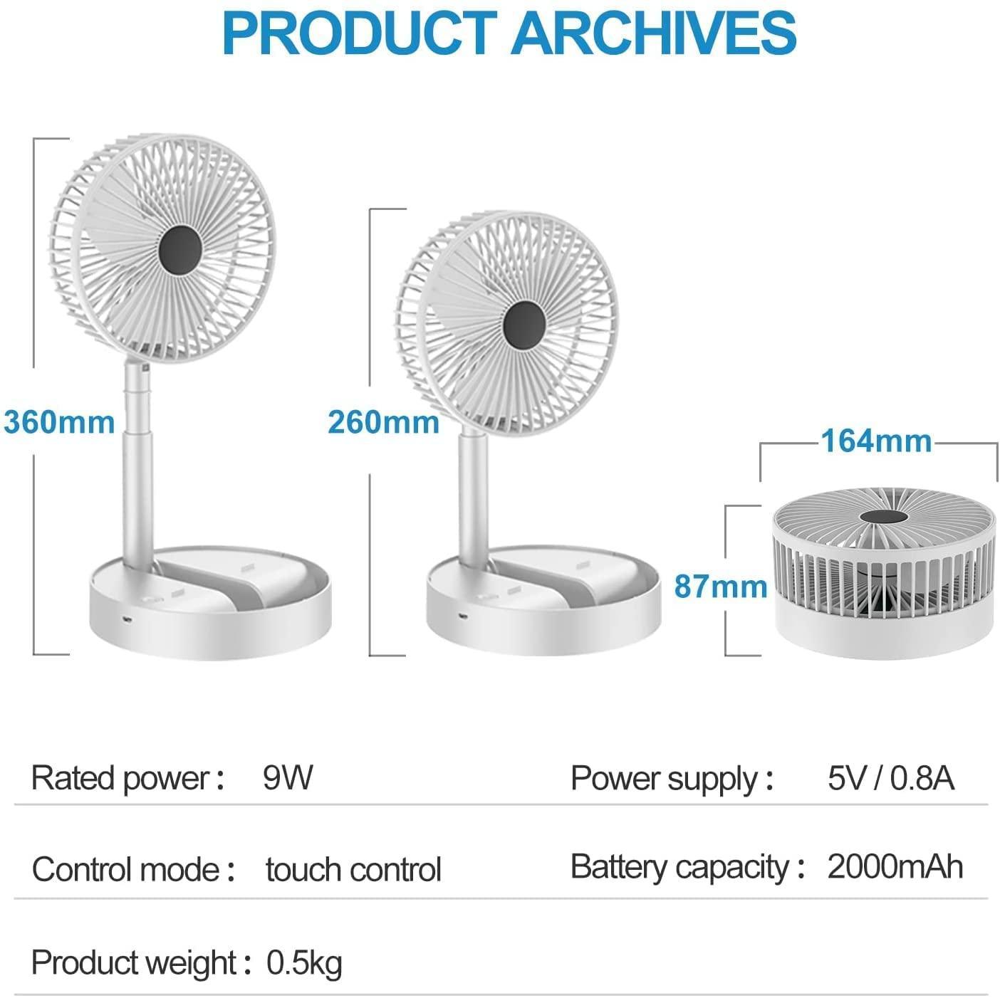 Powerful Rechargeable High Speed Table Desk Fan - Yellow life