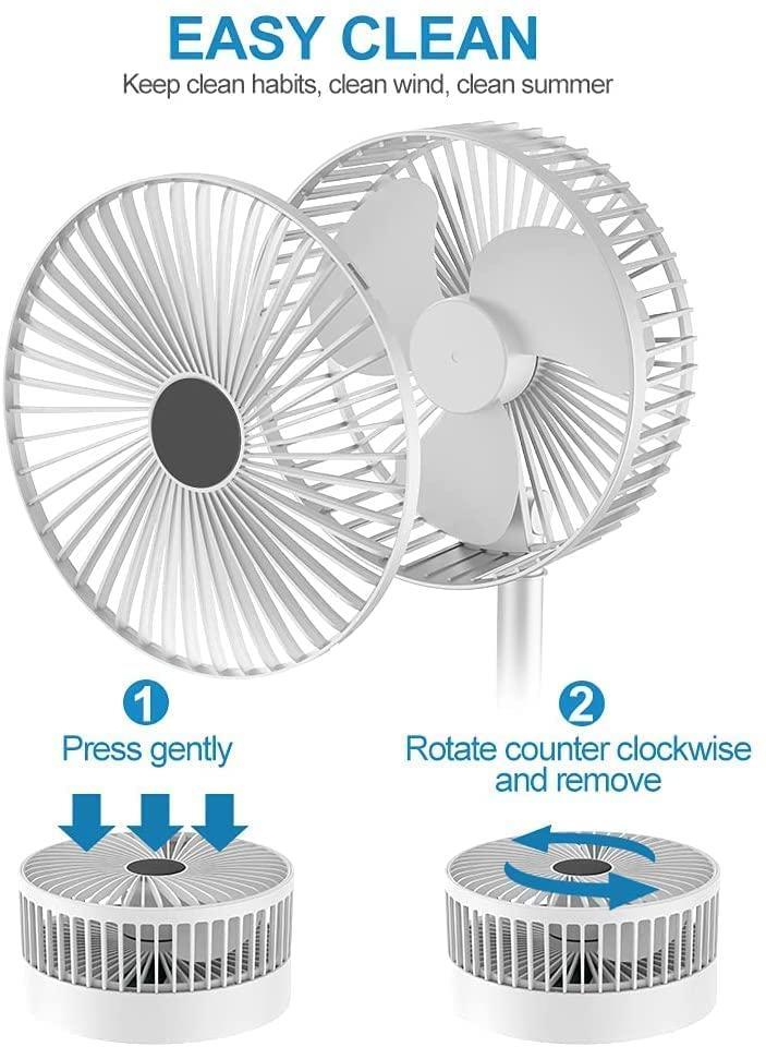 Powerful Rechargeable High Speed Table Desk Fan - Yellow life